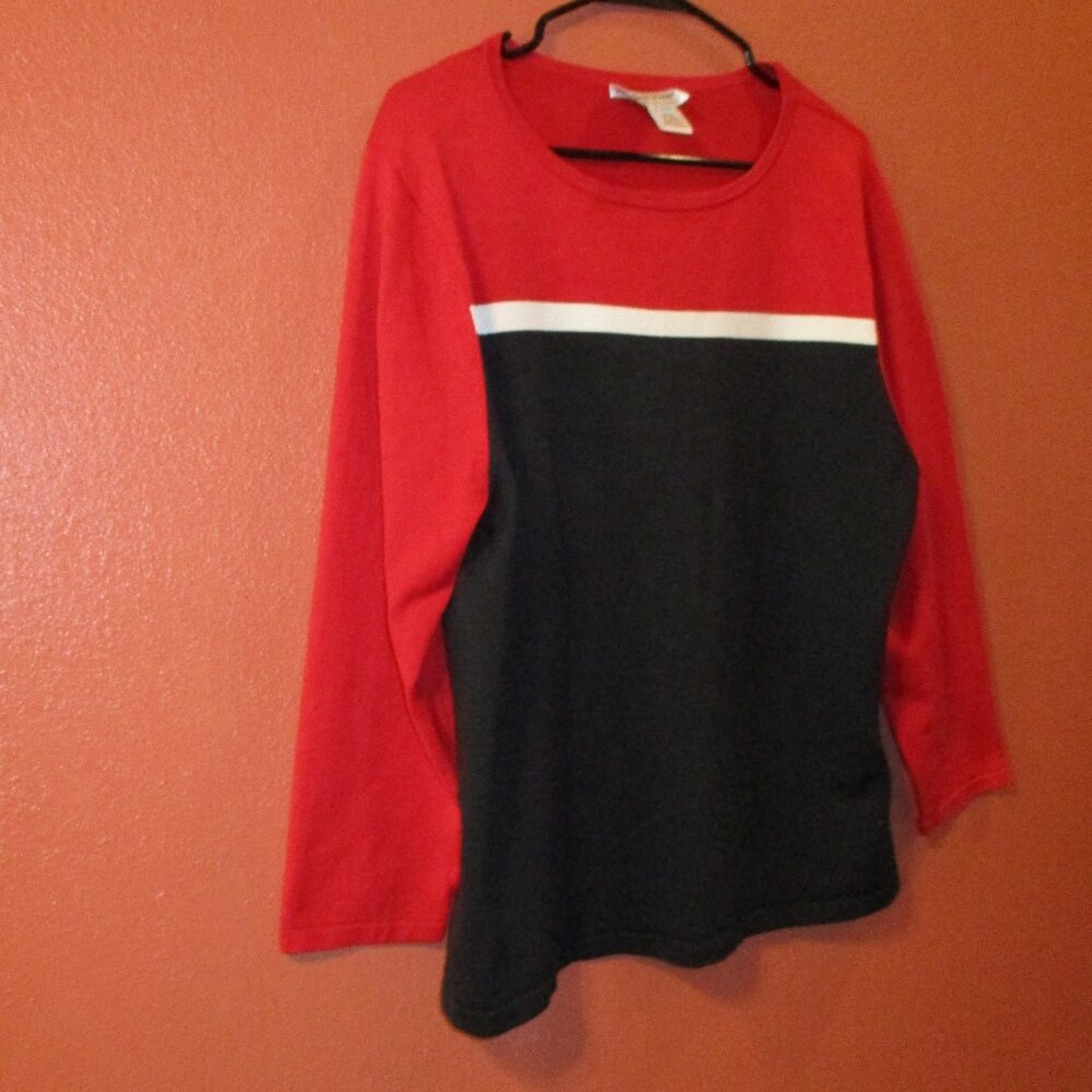 Pendleton Shirt Woman X Large Red White Blue Holiday Christmas Party Shirt